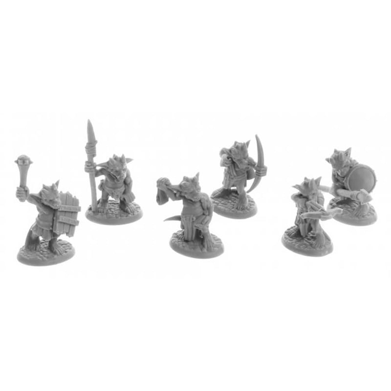 Mini - Reaper Bones USA 07054 Ratpelt Kobold Warriors (6ct)