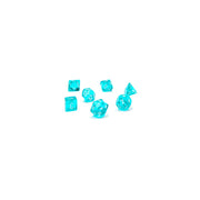 Dice 7-set Mini Translucent (10mm) 20385 Teal / White