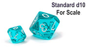 Dice 7-set Mini Translucent (10mm) 20385 Teal / White