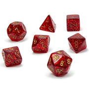 Dice 7-Set Mini Glitter (10mm) 20504 Red / Gold