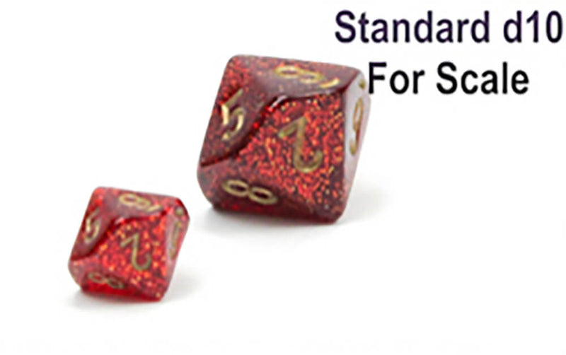Dice 7-Set Mini Glitter (10mm) 20504 Red / Gold