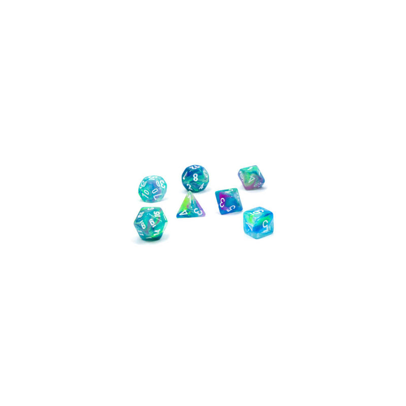 Dice 7-Set Mini Festive (10mm) 20546 Waterlily / White