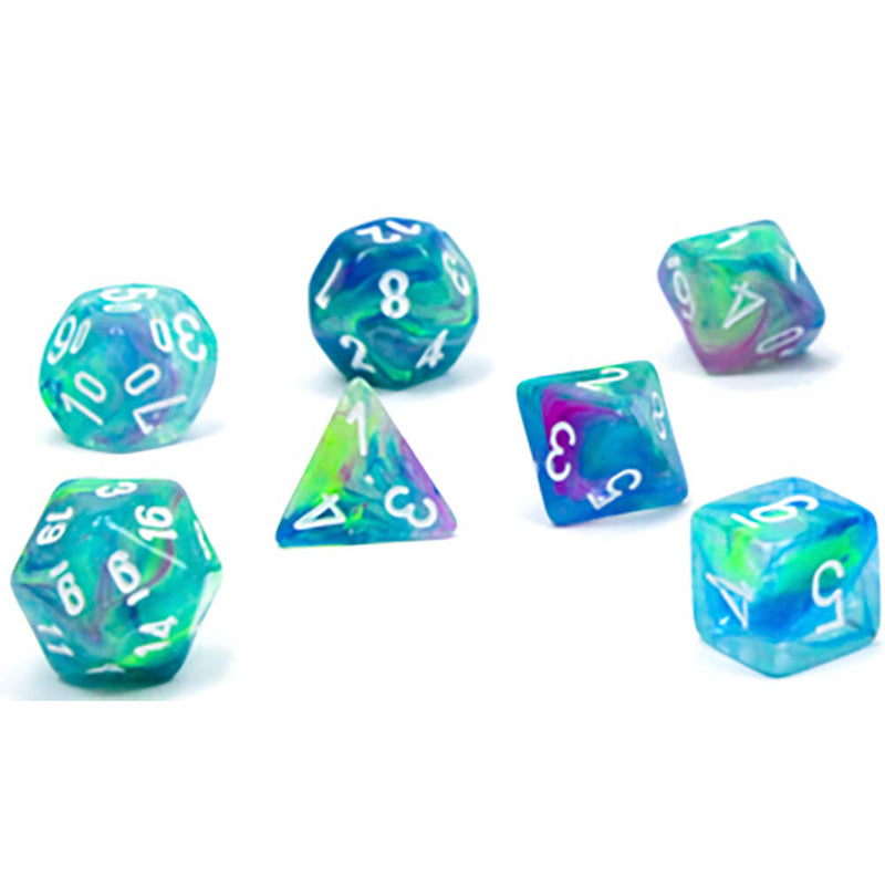 Dice 7-Set Mini Festive (10mm) 20546 Waterlily / White