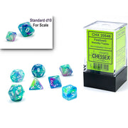 Dice 7-Set Mini Festive (10mm) 20546 Waterlily / White