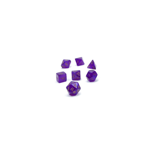 Dice 7-set Mini Borealis (10mm) 20587 Royal Purple/ Gold