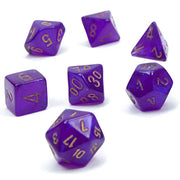 Dice 7-set Mini Borealis (10mm) 20587 Royal Purple/ Gold