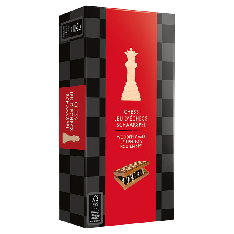 Chess Set (11.5in) Folding Natural Wood