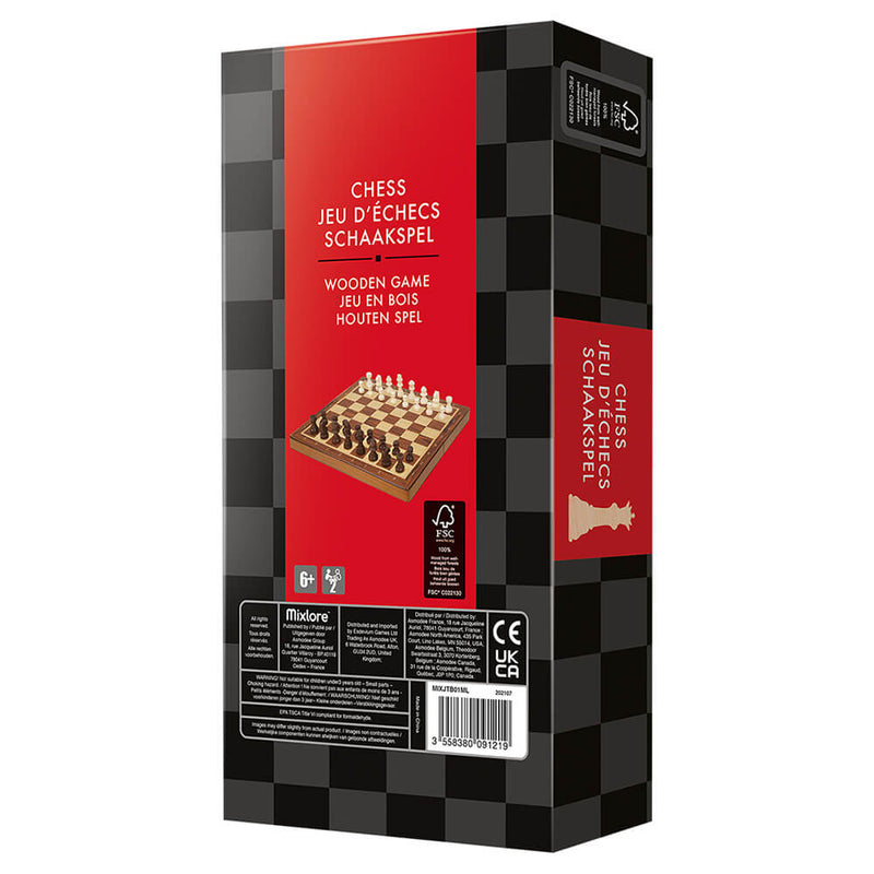 Chess Set (11.5in) Folding Natural Wood