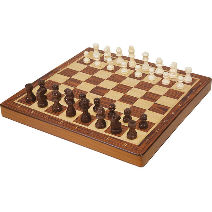 Chess Set (11.5in) Folding Natural Wood