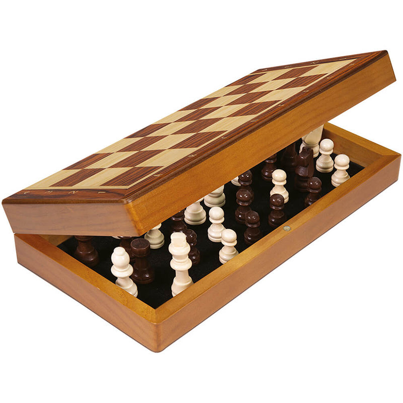 Chess Set (11.5in) Folding Natural Wood