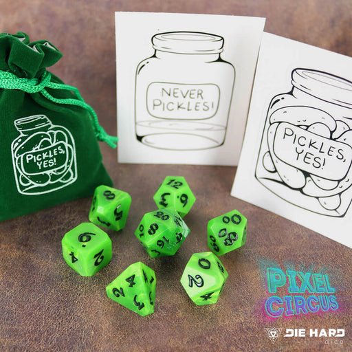 Dice Set + Bag Pixel Circus : Pickle