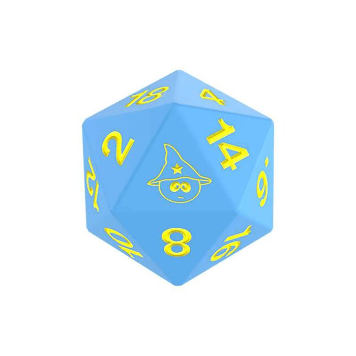 Polyhedral Dice Oversized South Park d20 (36mm) Light Blue / Yellow