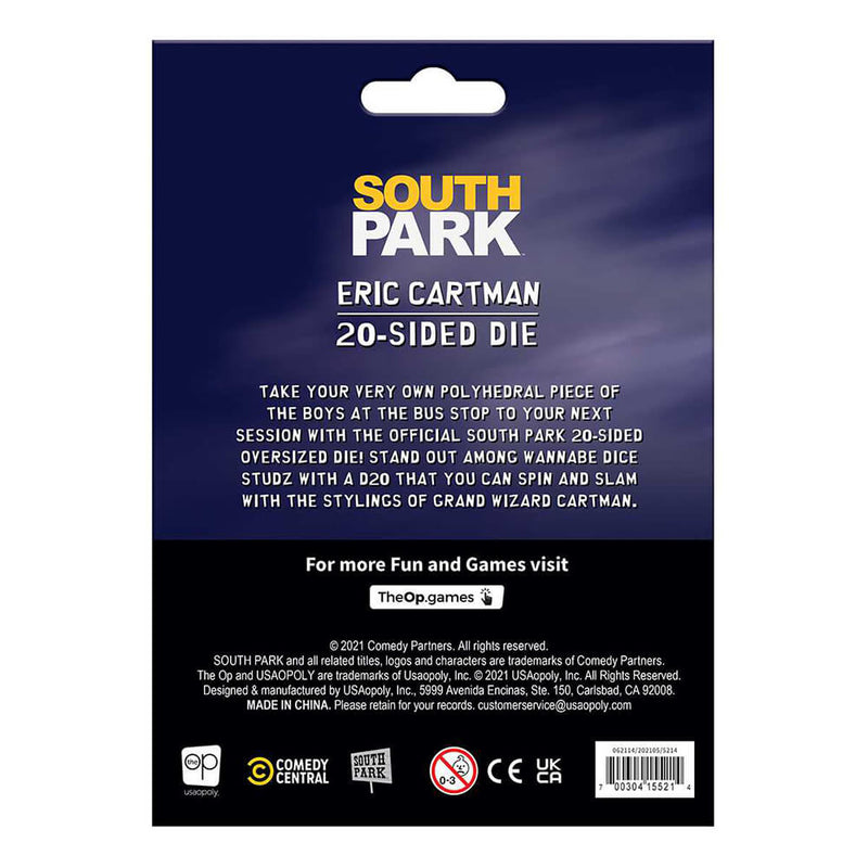 Polyhedral Dice Oversized South Park d20 (36mm) Light Blue / Yellow