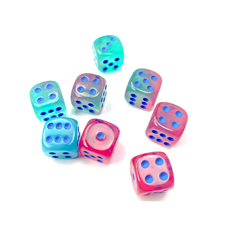 Dice Set 36d6 Gemini Luminary (12mm) 26864 Gel Green Pink / Blue
