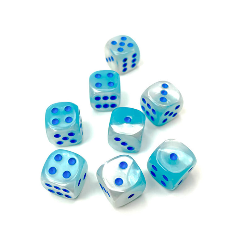 Dice Set 36d6 Gemini Luminary (12mm) 26865 Pearl Turquoise- White / Blue