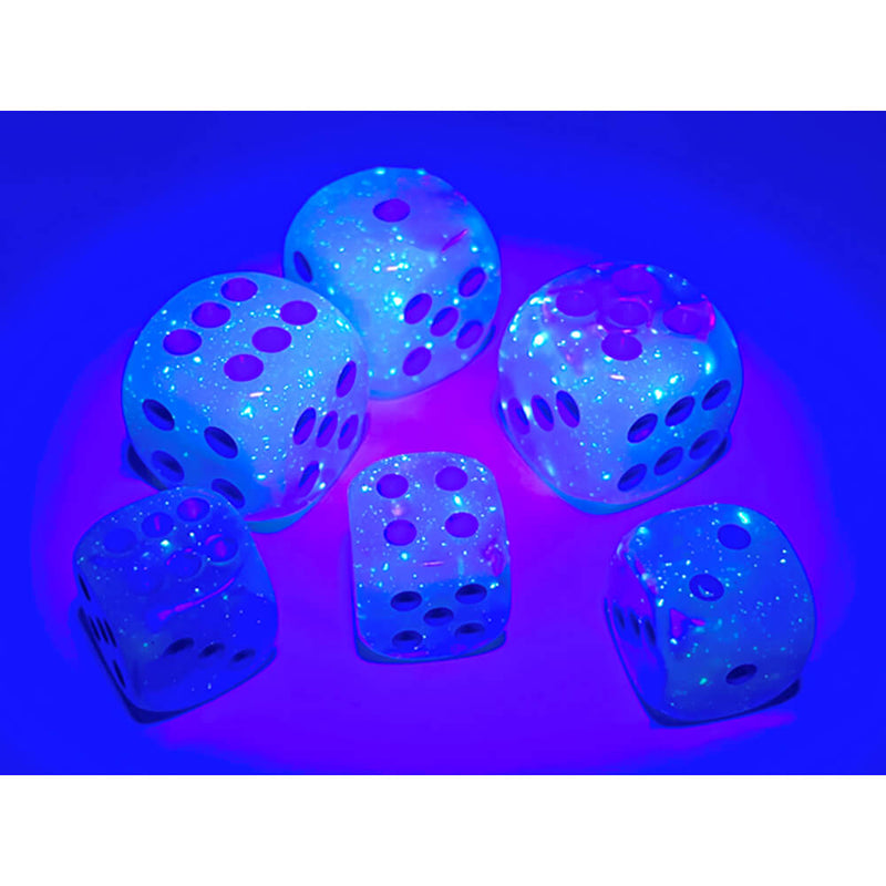 Dice Set 36d6 Gemini Luminary (12mm) 26865 Pearl Turquoise- White / Blue