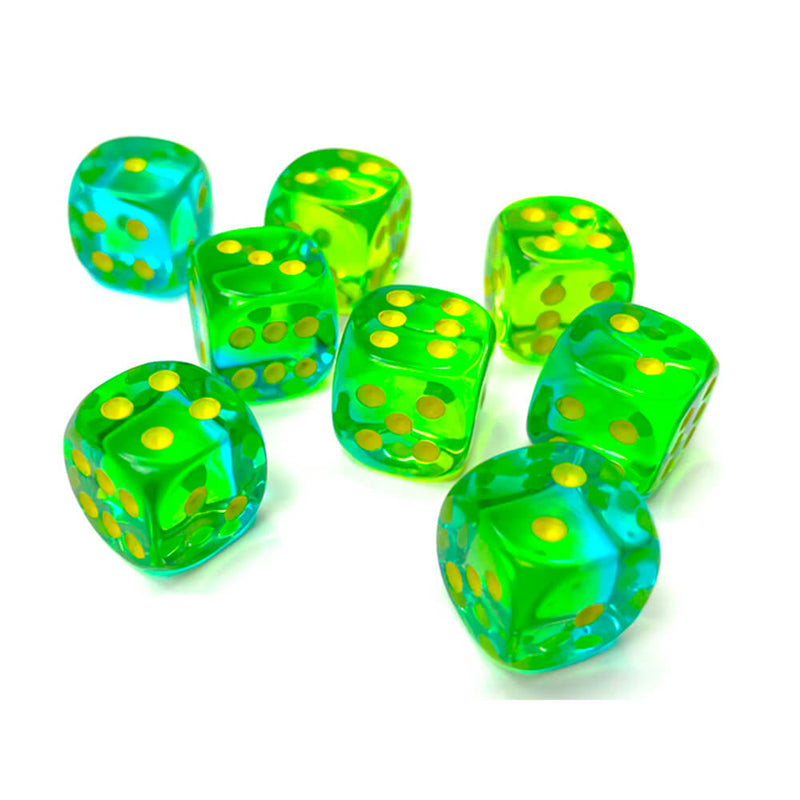 Dice Set 36d6 Gemini Translucent (12mm) 26866 Green Teal / Yellow