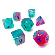 Dice 7-Set Gemini Luminary (16mm) 26464 Gel Green Pink / Blue