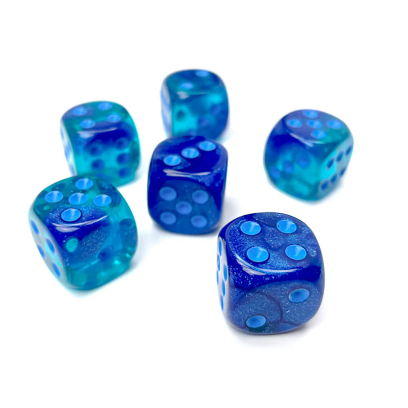 Dice Set 12d6 Gemini Luminary (16mm) 26863 Blue- Blue / Light Blue