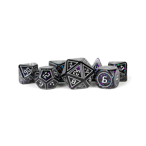 Dice 7-set Resin (16mm) Framed Void / White