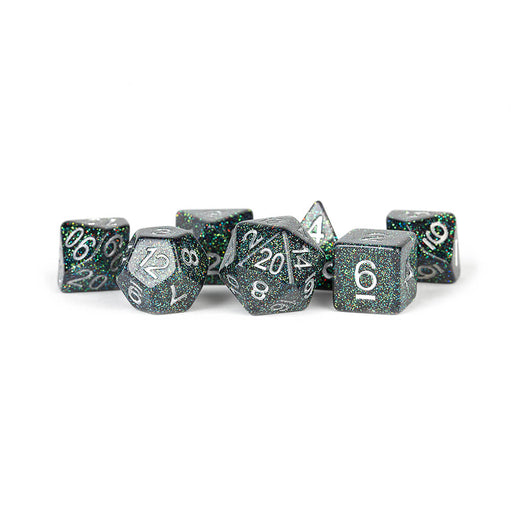 Dice 7-set Resin (16mm) Astro Mica / Silver