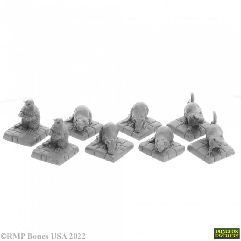 Mini - Reaper Bones USA 07036 Dire Rats (8ct)