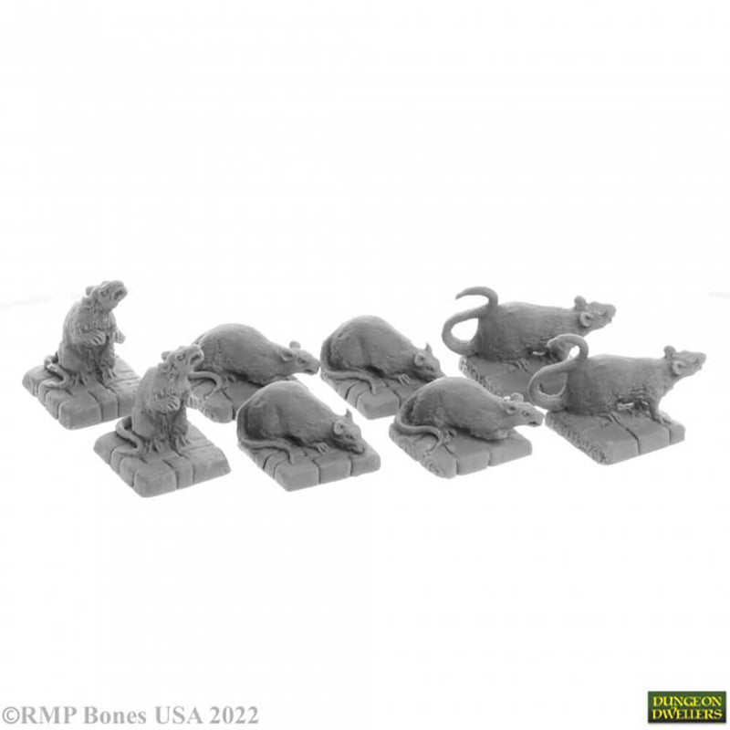Mini - Reaper Bones USA 07036 Dire Rats (8ct)