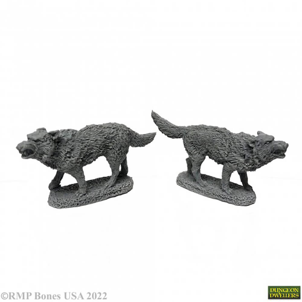 Mini - Reaper Bones USA 07039 Dire Wolves (2ct) — Twenty Sided™