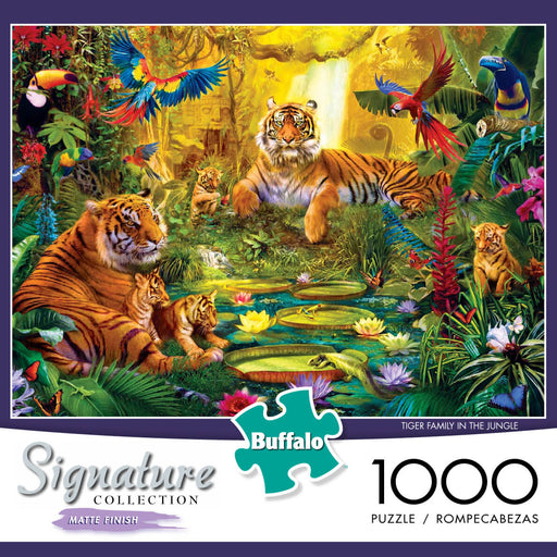 Puzzle (1000pc) Tiger Family in the Jungle