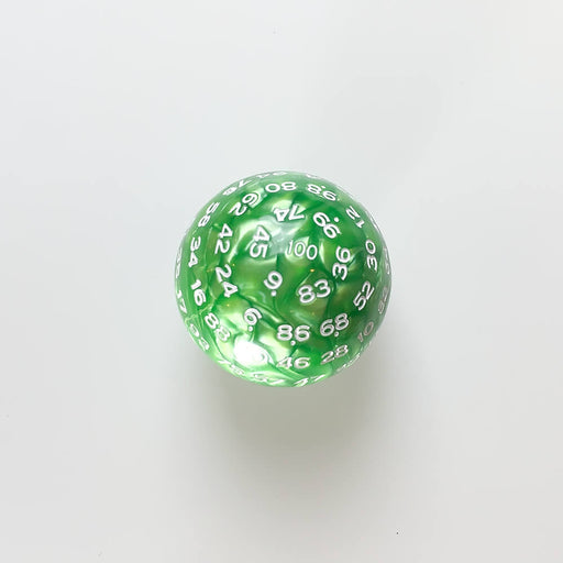 Polyhedral Dice d100 (45mm) Pearl Green / White