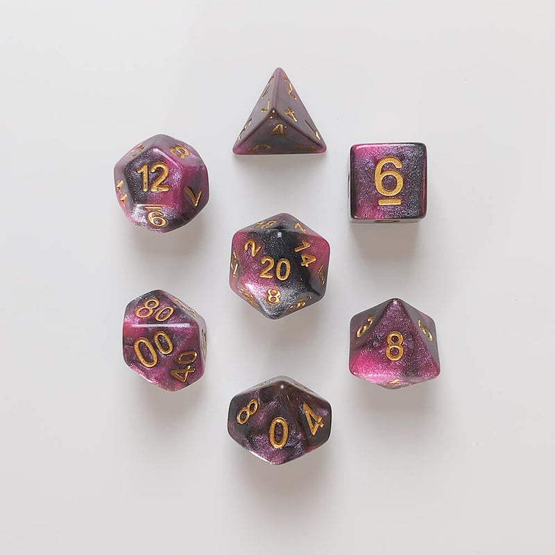 Dice 7-set Galaxy (16mm) Scorpio / Gold