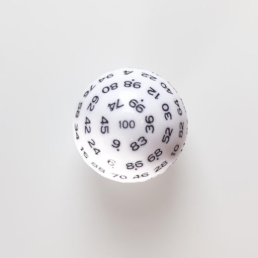 Polyhedral Dice d100 (45mm) White / Black