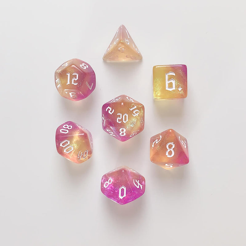 Dice 7-set Arcane (16mm) Twilight Elemental / White