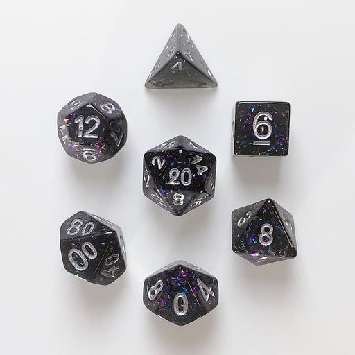 Dice 7-set Galaxy (16mm) Abyss / Silver