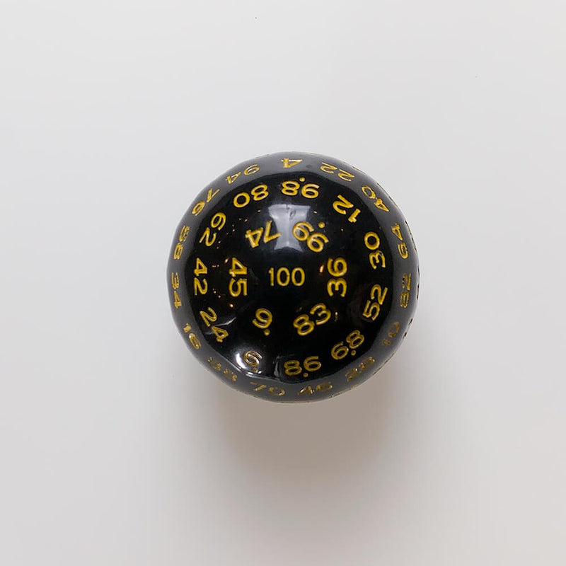 Dice Individual d100 Opaque (49mm) Black / Yellow