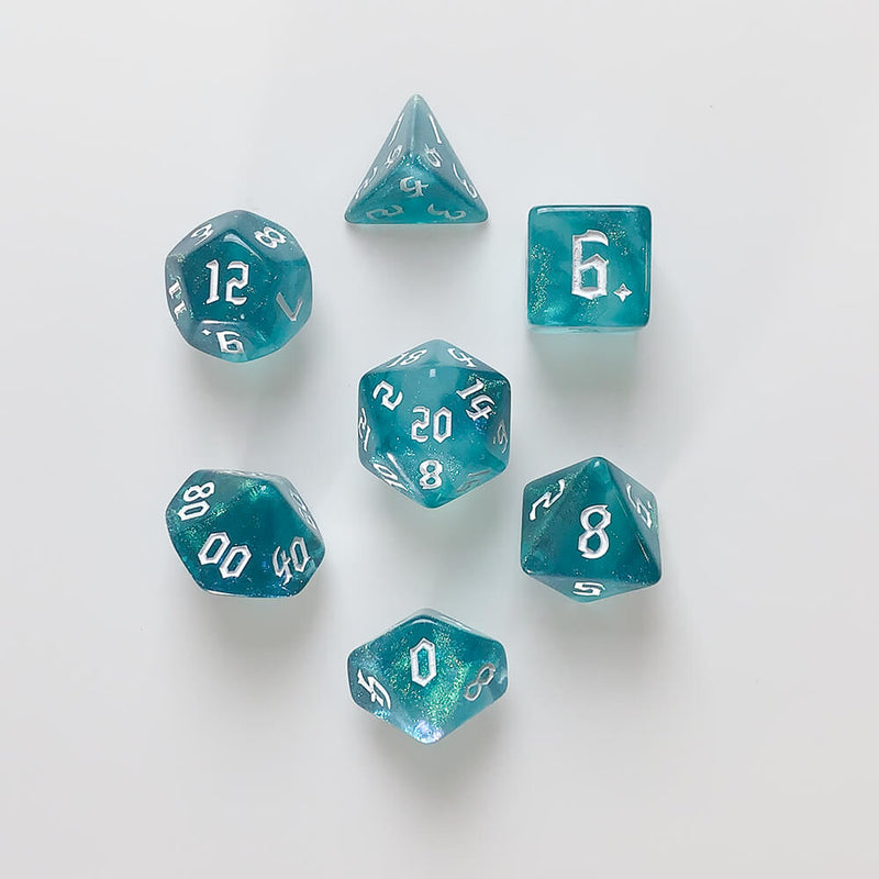 Dice 7-set Elemental (16mm) Ocean Elemental / White