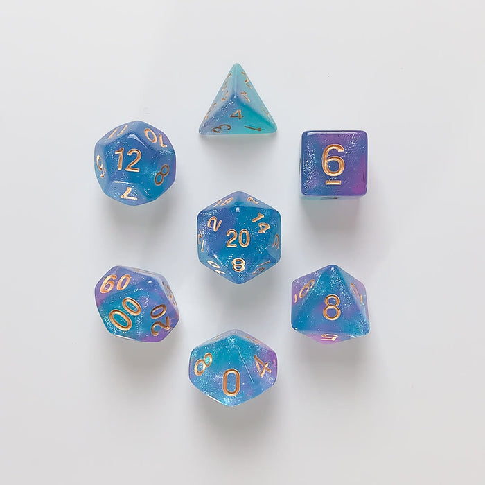 Dice 7-set Elemental (16mm) Byzantium / Gold