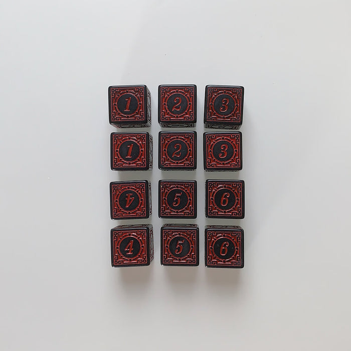 Dice Set 12d6 Arcane (16mm) Magic Burst / Red — Twenty Sided™