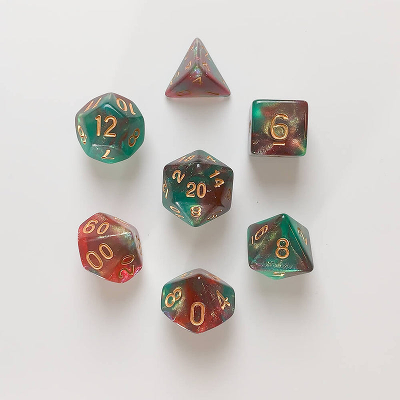 Dice 7-set (16mm) Elf's Dream / Gold