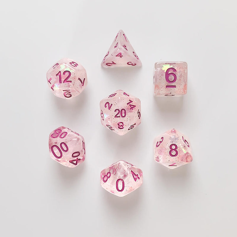 Dice 7-set Beach (16mm) Pink Memory / Purple