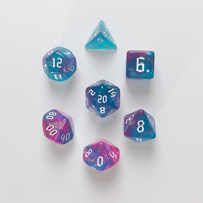 Dice 7-set Arcane (16mm) Aurora Elemental / White