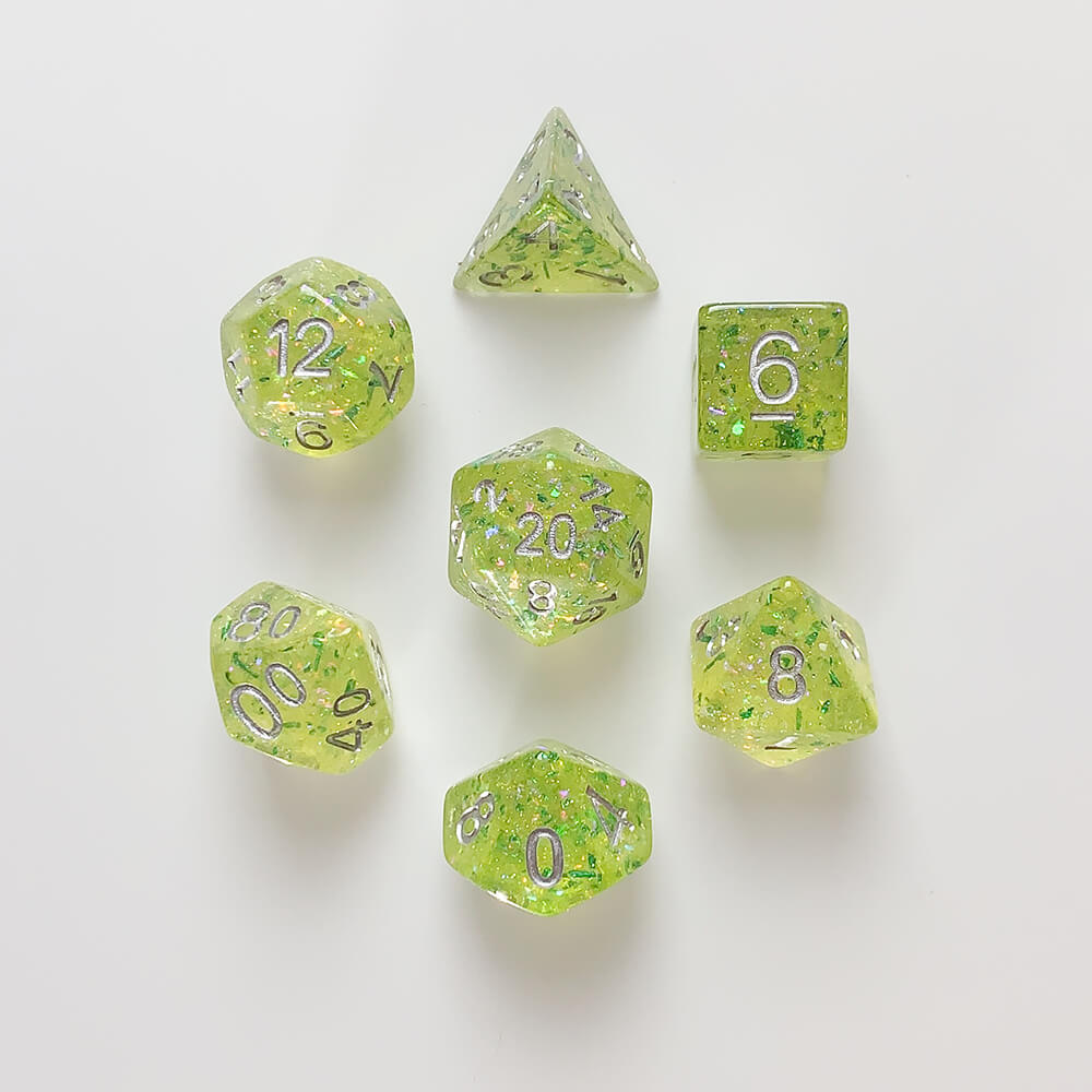 Dice 7-set Village (16mm) Arcadia / Silver