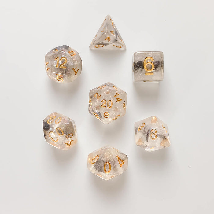 Dice 7-set Galaxy (16mm) Sky Haze / Gold