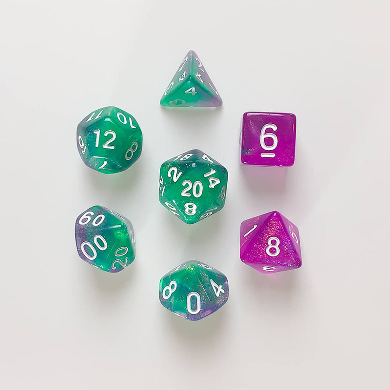 Dice 7-set Village (16mm) Sour Grapes / White