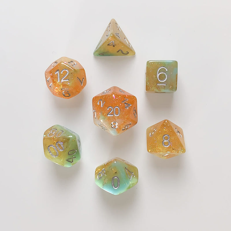 Dice 7-set Village (16mm) Hobbit House / Silver