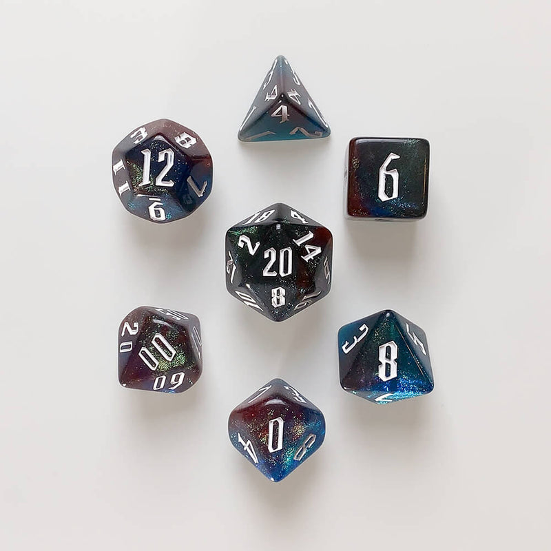 Dice 7-set Arcane (16mm) Magician's Illusion / White