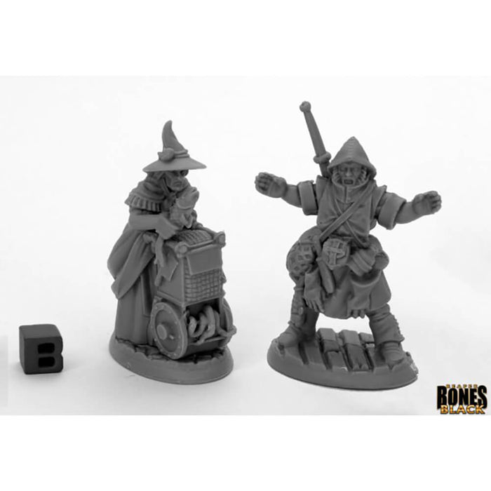 Mini - Reaper Bones Black 44035 Dreadmere Townsfolk Fishmongers (2ct)