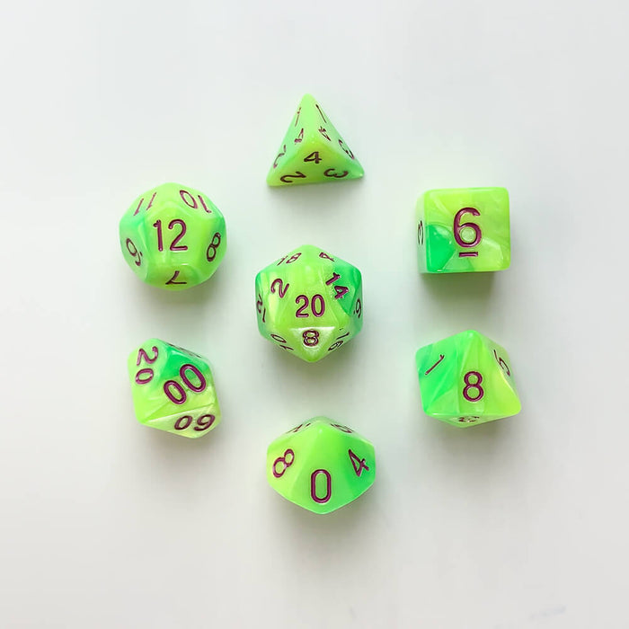 Dice 7-set Forest (16mm) Monster Snot / Red