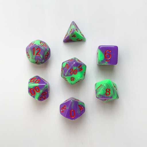 Dice 7-set Forest (16mm) Goblin Goo / Red