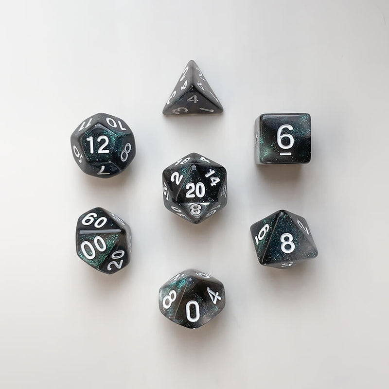 Dice 7-set Galaxy (16mm) Everclear Aurora / White